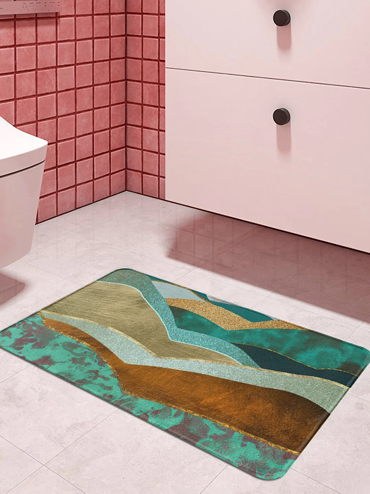 Green Mountain print Carpet Entrance Doormat Bath Floor Rugs Absorbent Mat Anti-slip Kitchen Rug for Home Decorative Foot mat