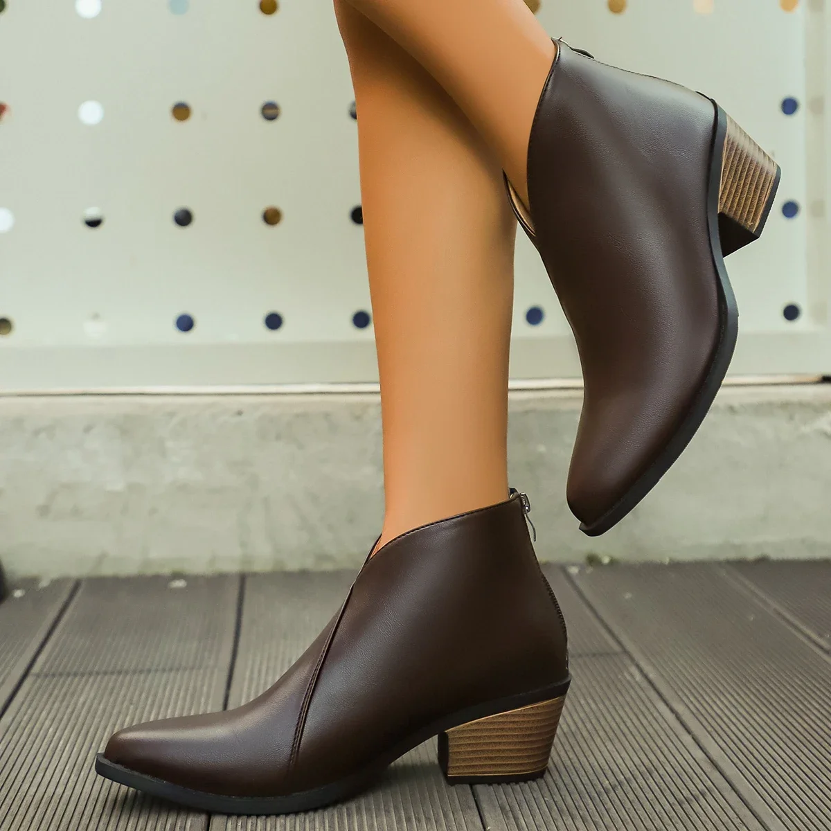 Shoes for Women Booties  Autumn Suede Chelsea Boots Women Fashion  Platform Boots Side Zipper Heeled Ankle Boots Botas De Mujer