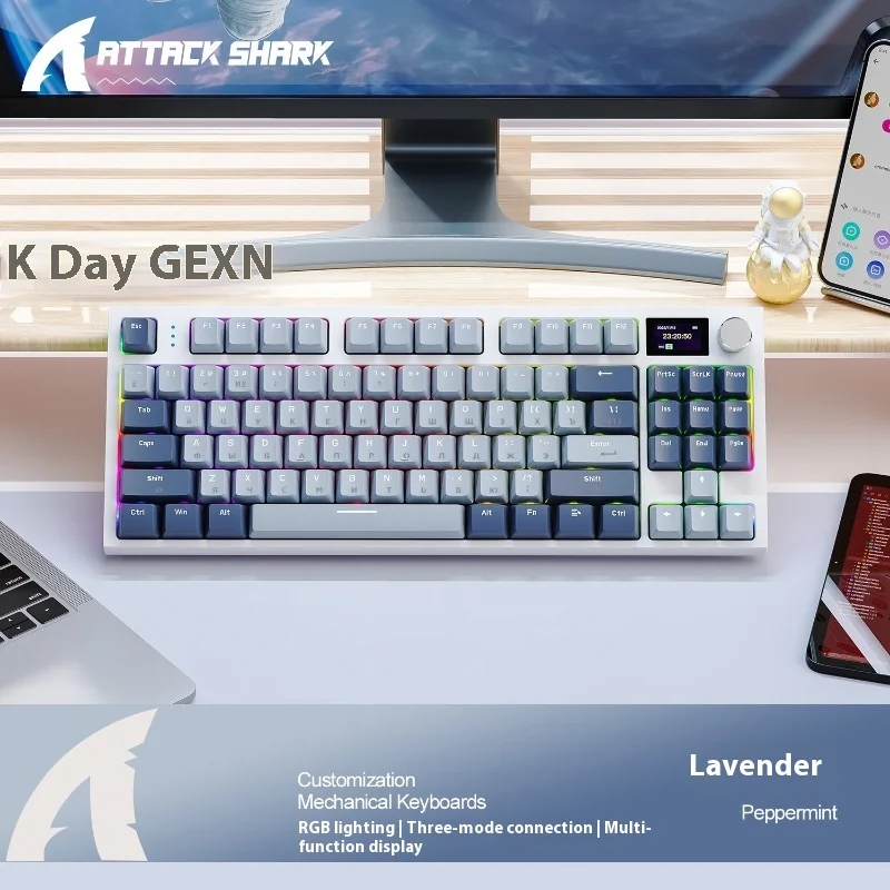 

Attack Shark K86 The Third Mock Examination Rgb Hot Plug Russian Mechanical Keyboard Wireless Bluetooth Russian Home Game Electr