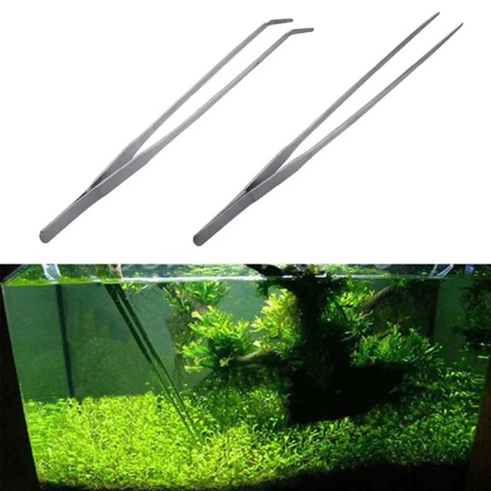 

Stainless Steel Long Aquarium Tweezers 27CM Curved/Straight Live Fish Tank
