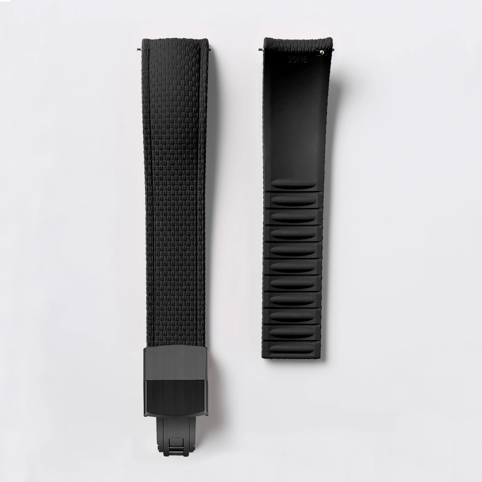 Universal Fluoro Rubber Quick Release Watch Band - Customizable Cut-to-Size Strap
