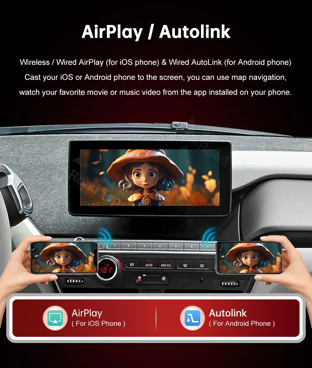 RoadTop Wireless CarPlay für BMW i3 I01 NBT EVO 2013–2020 mit GPS Android Auto Mirror Link AirPlay CarPlay Autolink-Funktion – Detail 10