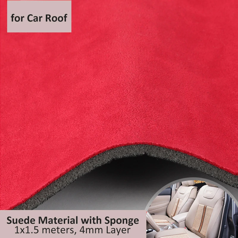 1x1.5m Suede Material with Sponge Car Roof Material for Auto