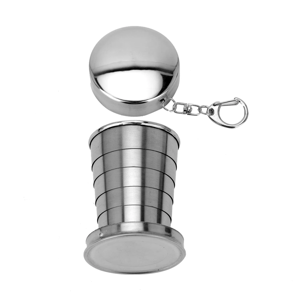 75ml/150ml/250ml Stainless Steel Folding Cup Portable Outdoor Travel Camping Telescopic Cup Ourdoor Foldable Drinkware