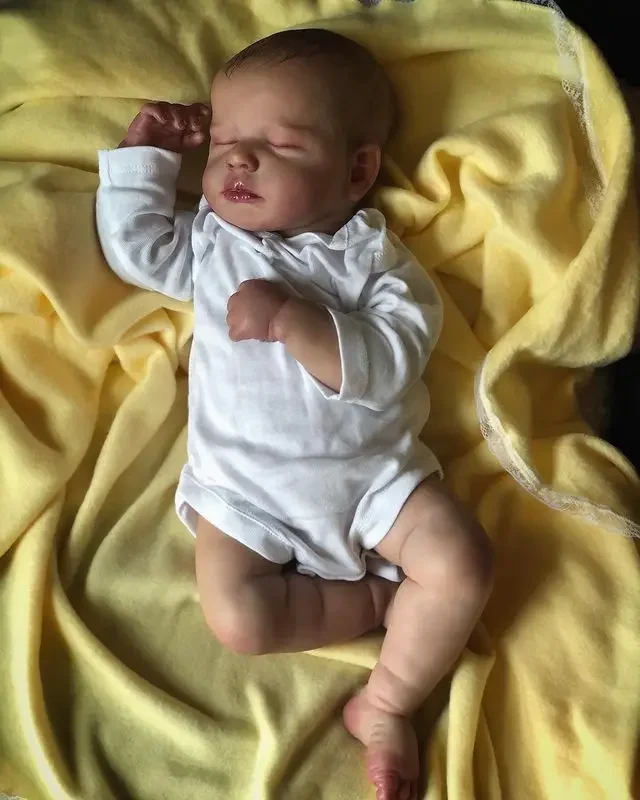 50CM Sleeping Baby Reborn Doll with 3D-Paint Skin&Veins Soft Silicone Limb Cloth Body Real Touch Like Real Bebe Toy 40 50cm paint by numbers castle