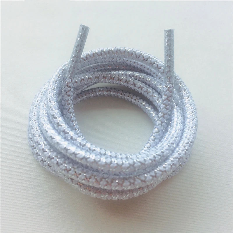 Weiou Two Toned Shoe Laces Gold Silver Metallic Shoelaces Glitter Shoe Strings White Round Shoestrings Trainer Laces 137cm/54