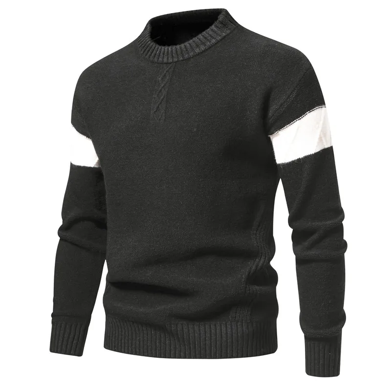 

Men's Autumn and Winter New Solid Color Versatile Knitted Sweater Mens Clothing