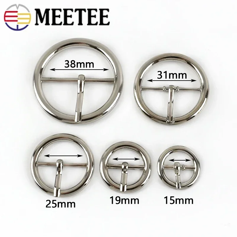 Meetee 가방 스트랩용 금속 핀 버클, 벨트 걸쇠 조절기, 의류 신발 후크 버클, DIY 하드웨어 액세서리, 15-38mm, 4 개, 10 개