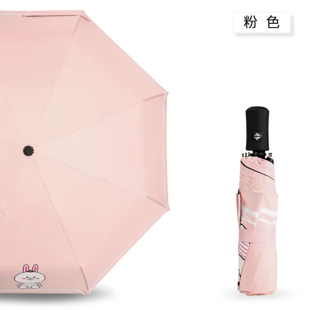 Aranyos Esernyő Gyerekeknek Megvastagodott Fekete Ragasztó Teljesen Automatikus Cica Napsütés Lány Gyermeknek Sombrilla Paraguas Mujer - Image 5