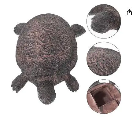 

Turtle Cast Iron Key Hider Outside Spare Door Key Box Outdoor Small Garden Statues Ornament, Turtle Indoor Decoration