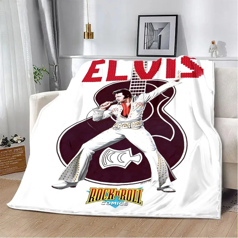 The King E-Elvis Presley Printed Blanket Picnic Blankets Warm Blanket Soft and Comfortable Blanket Home Travel Birthday Gift 6