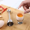 Stainless Steel Egg Topper Shell Opener Egg Cutter Cracker Metal Egg Cups Stand Holders for Soft Hard Boiled Eggs Kitchen Tools 6