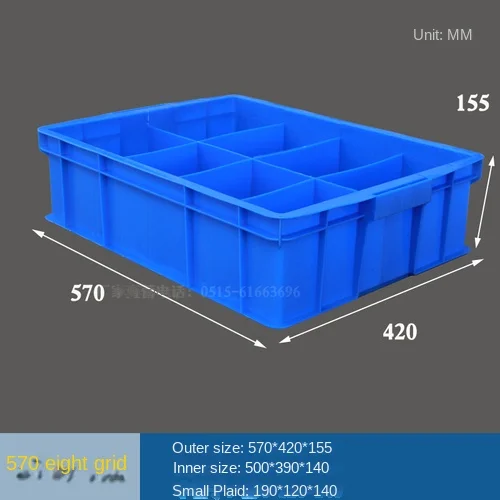 Separated Rectangular Plastic Box Non-airtight Crate Spare Parts