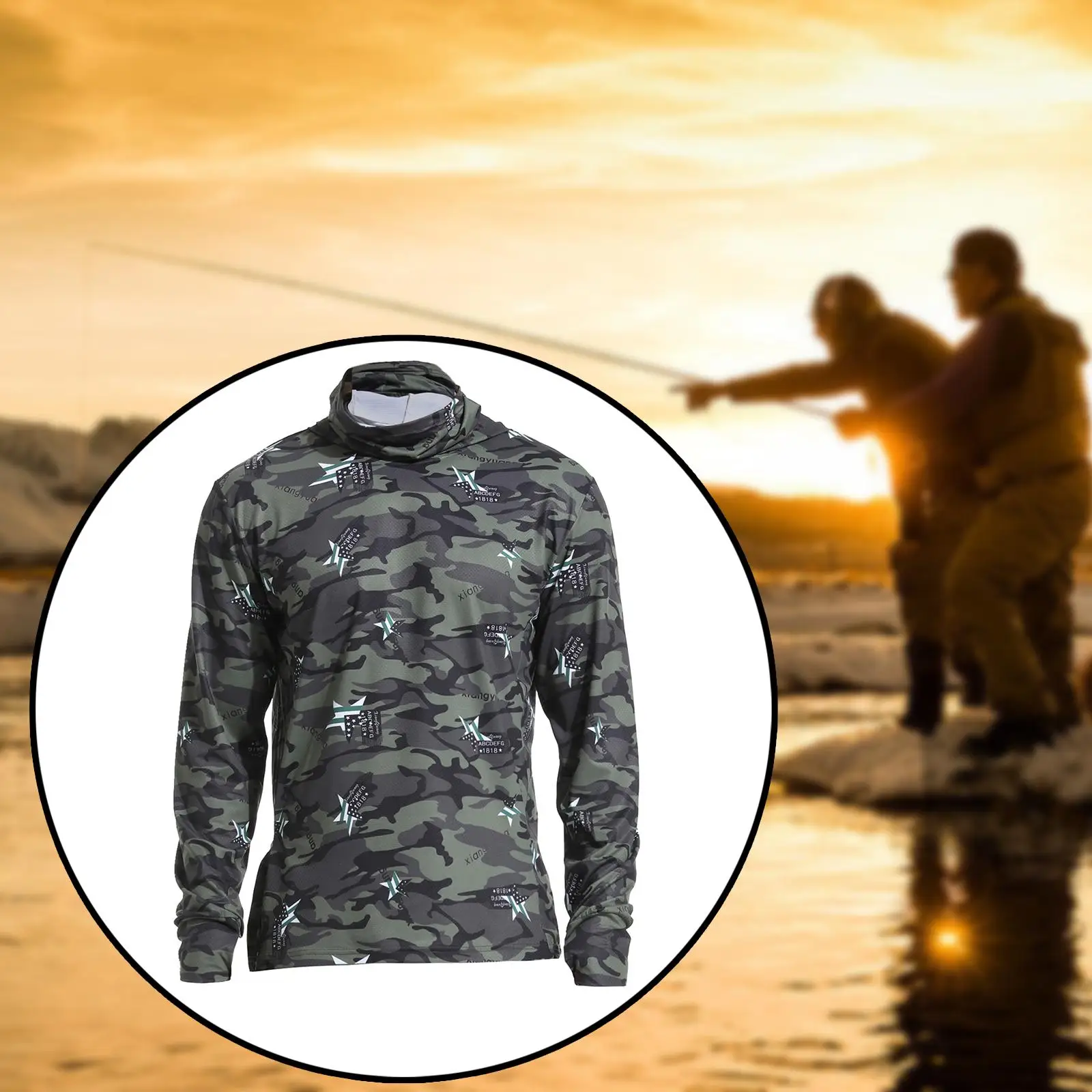 Men`s Sun Protection Hoodie Shirt Rashguard for Men Breathable Cooling Shirt