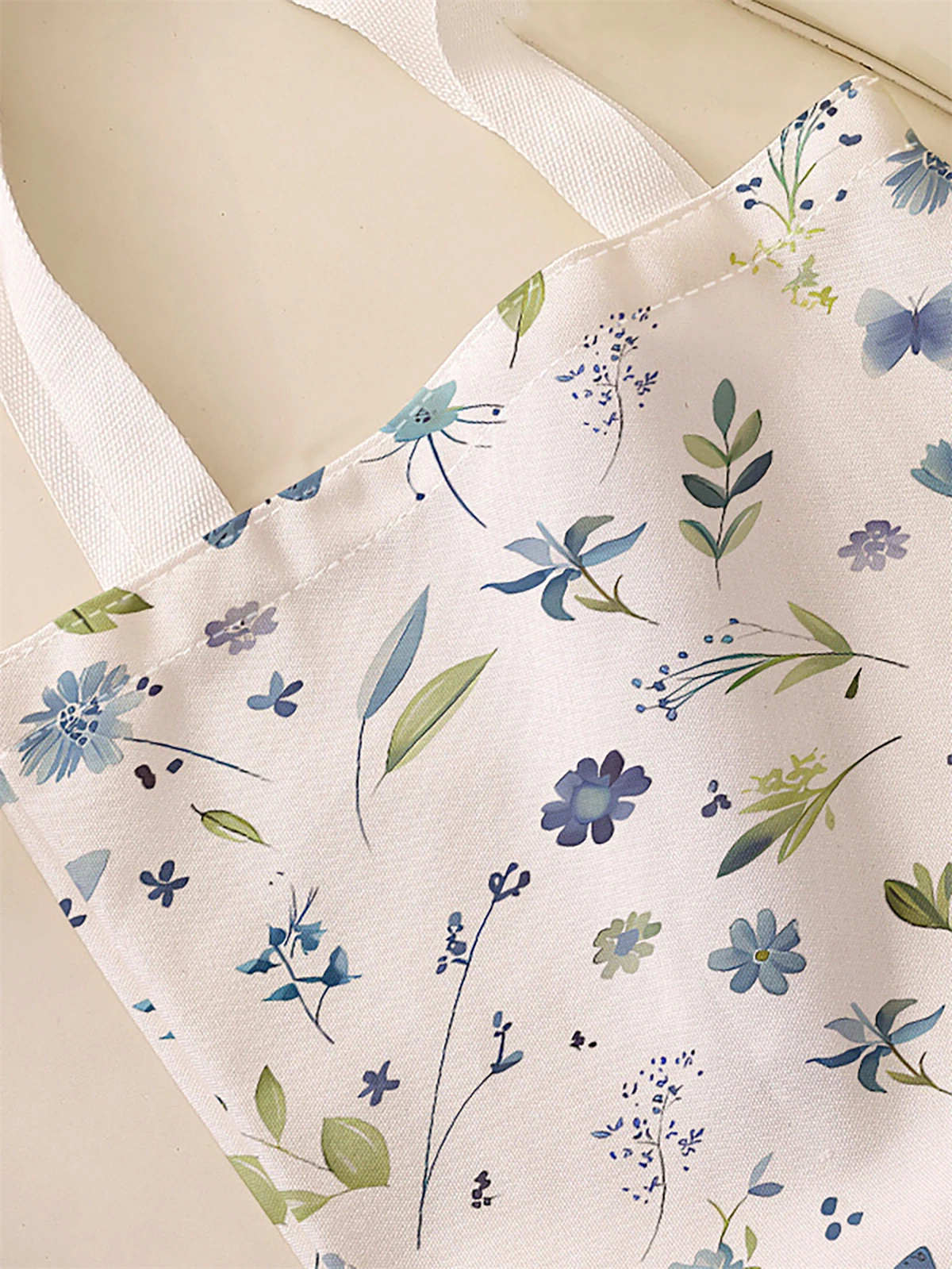 Flower pattern printed casual handbag, reusable fashionable backpack, multifunctional handbag, canvas shopping bag