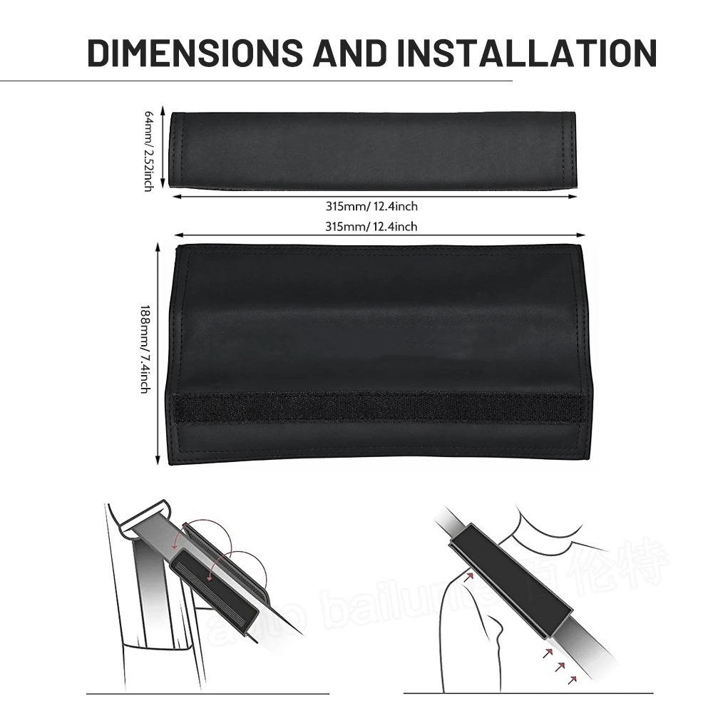 Voor Tesla Model 3 / X / S / Y 2016-2023 Veiligheidsgordel Schouderpad Lederen Autoband Covers Schouderbescherming Interieuraccessoires
