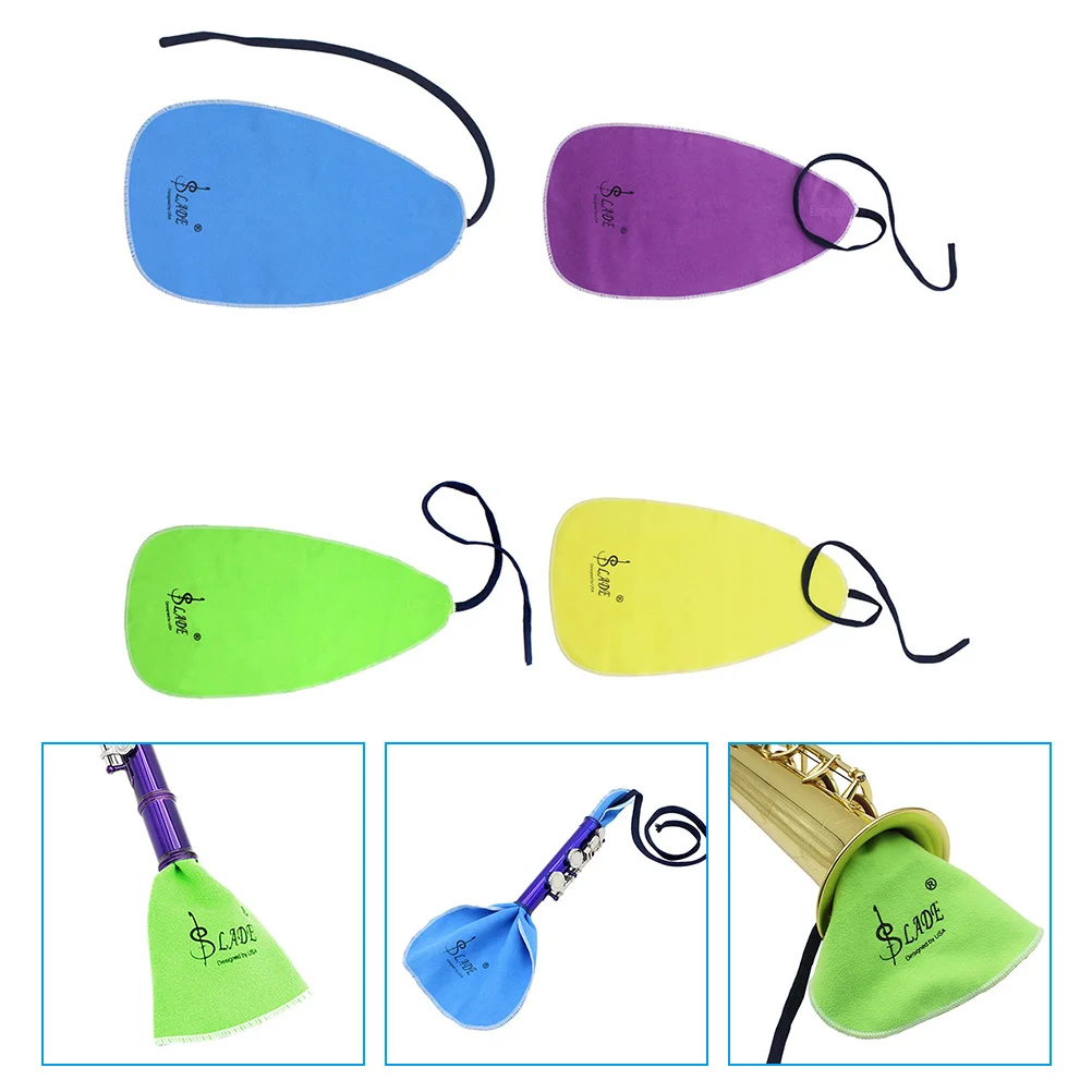

4 Pcs Wind Instrument Cleaning Cloth Flute Sax Cleaner Kit Clarinet Saxophone Supply Faux Suede Accessory
