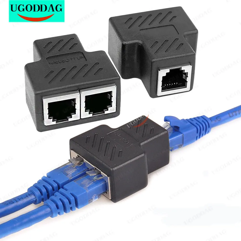 2-in-1 LAN Ethernet Network CAT5, RJ45, Splitter - Sweden PC-Phone