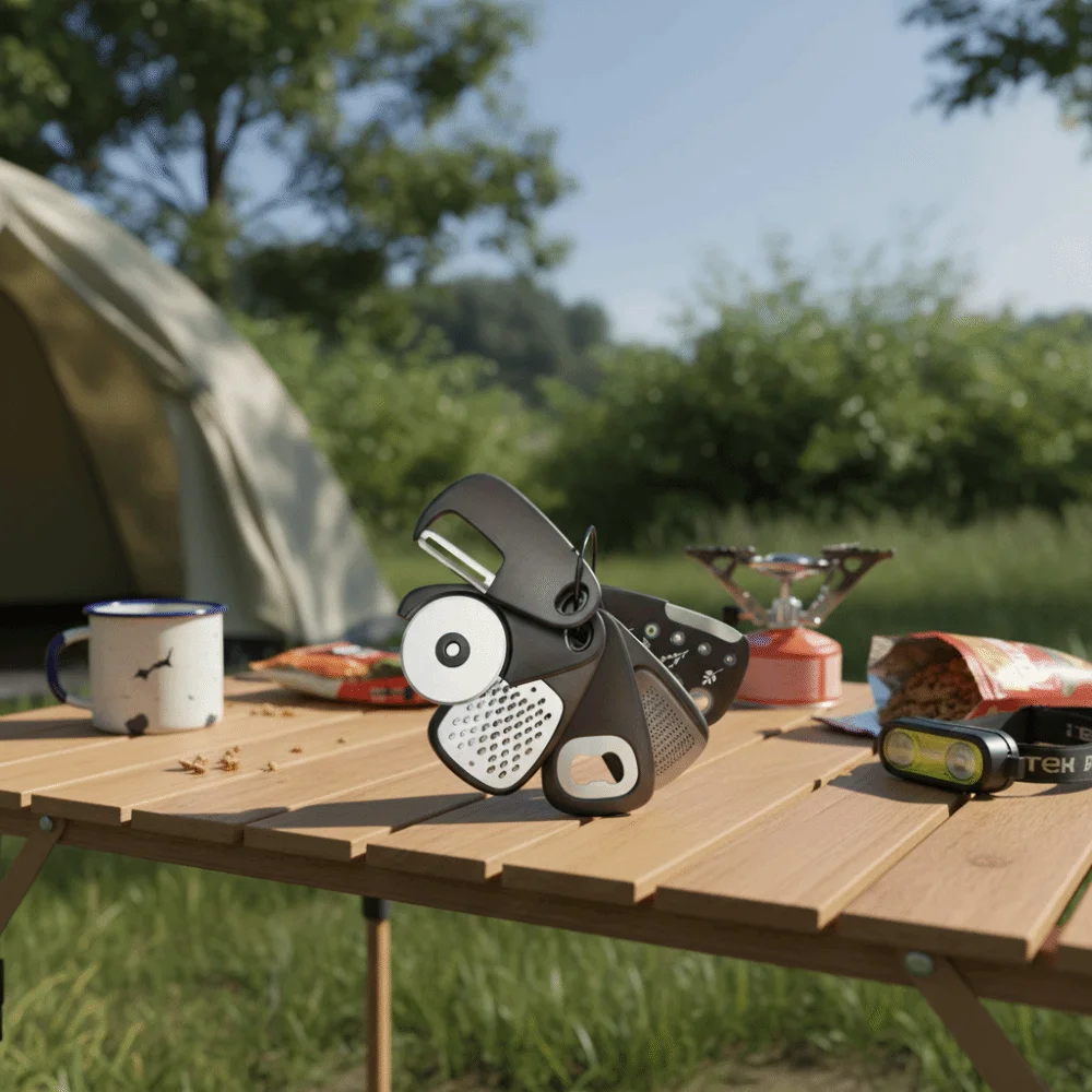 Compact Camping Utensil Set - Space-Saving Kitchen Gadgets with Comfortable Grip (6-Piece)