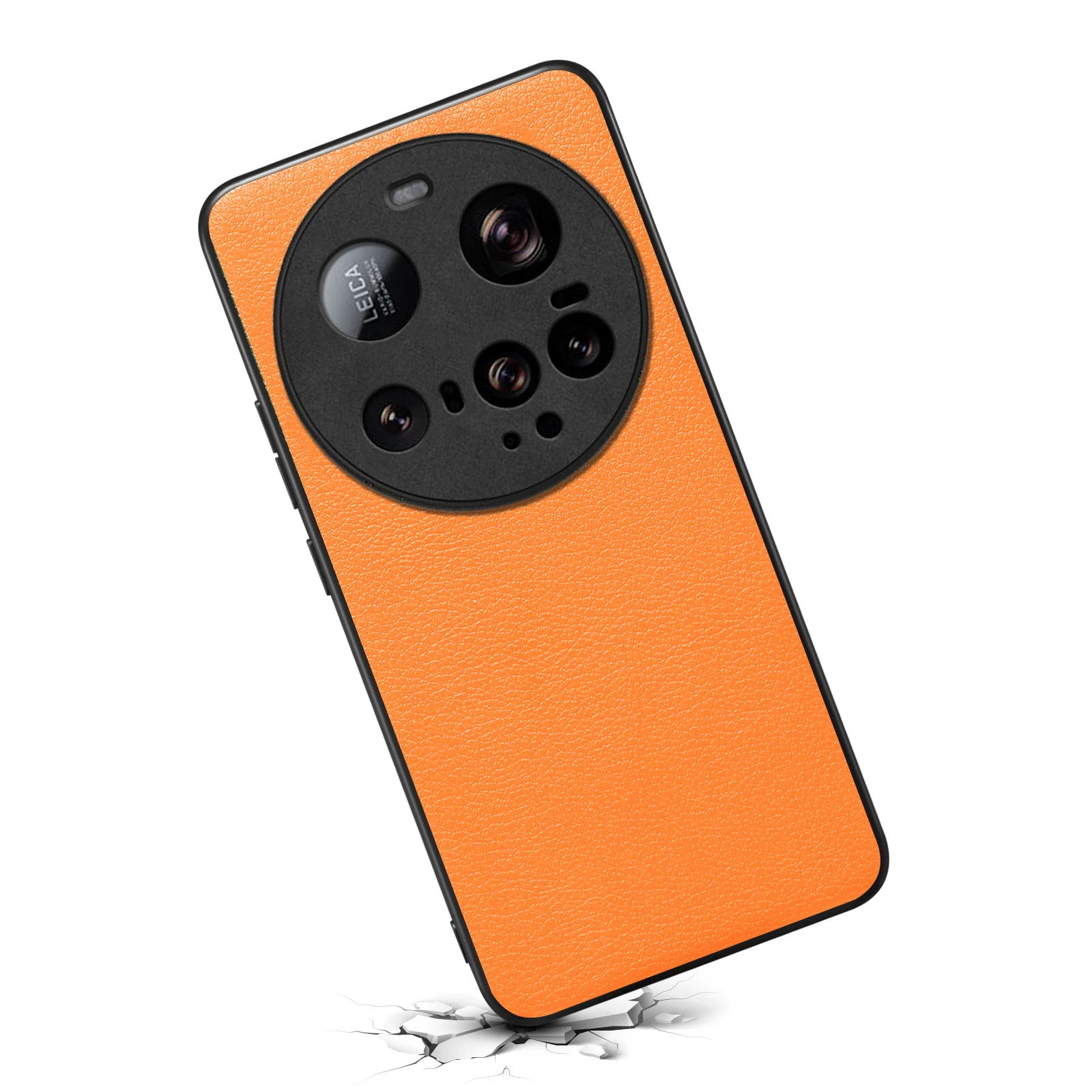 Luxury Calfskin Leather Case with Shockproof Matte Finish and Lens Protection