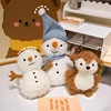 Christmas Day Cartoon Plushies Stuffed Scarf Snowman Elk Green Tree Soft Plush Toy Party Prop Decor Gift 2