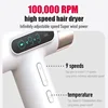 High Speed 100000RPM New Super Portable Wireless USB Charging Hair Dryer Power Wireless Cold/Hot Air Negative Ions 2600mAh 3