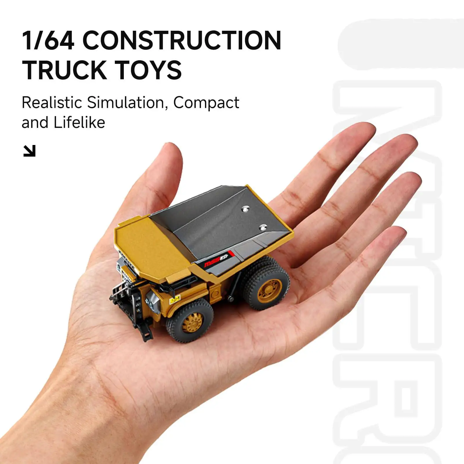 Camion benne RC 1/64 8 canaux châssis métal - Mini excavatrice télécommandée