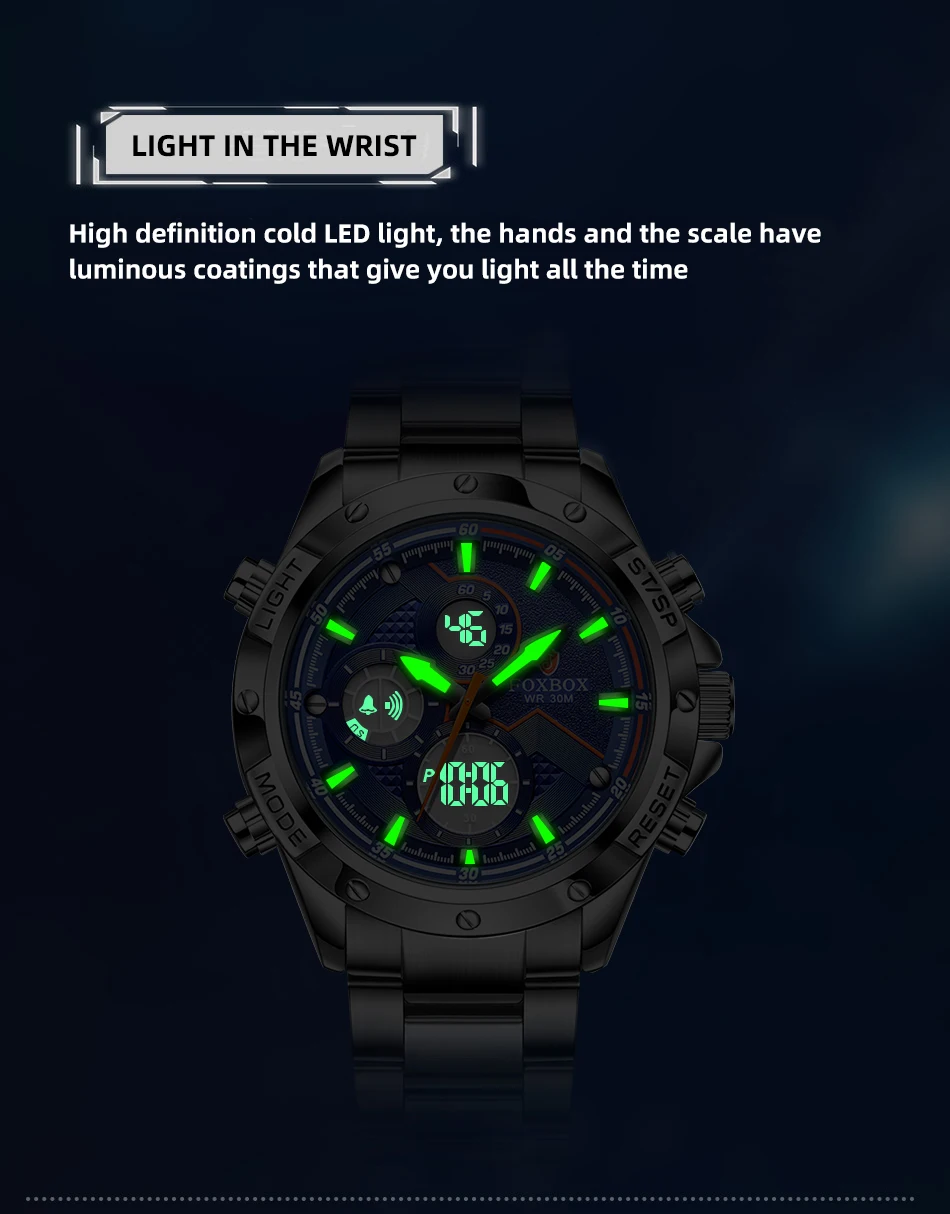 LIGE Sport Watch for Men Stainless Steel Quartz Watches 3Bar Waterproof Wristwatch Luminous Chronograph Clock Relogio Masculino