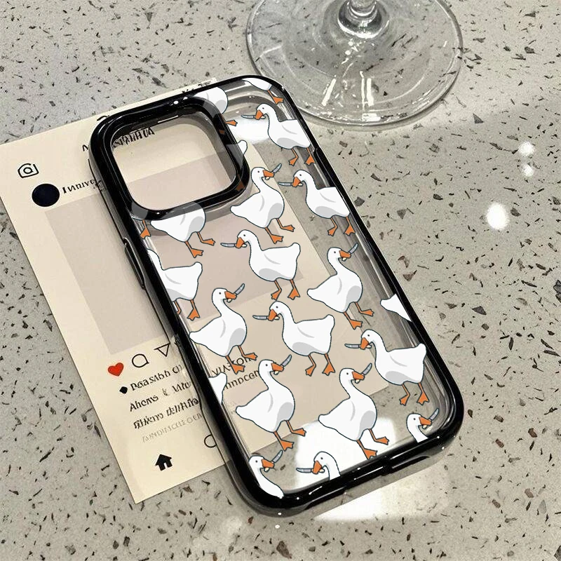 Whimsical Goose Shockproof Phone Case – Durable and Fun Design
