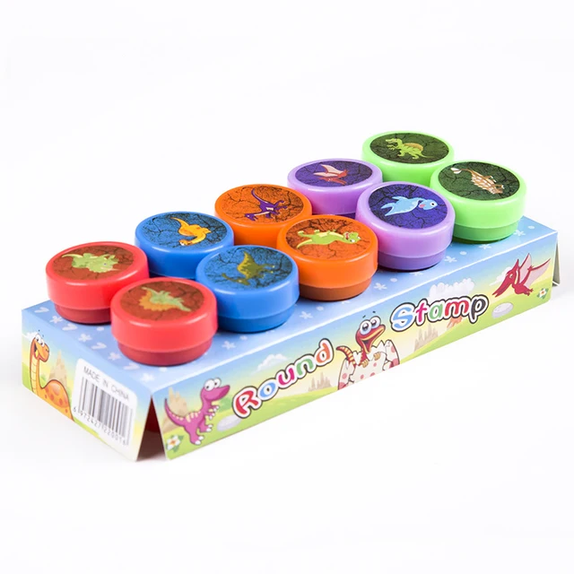 10pcs Cartoon Stamps Toys For Kids Cute Animal Series Stamps Toy Party Favor Teacher Stamps DIY Painting Tool Supplies 5