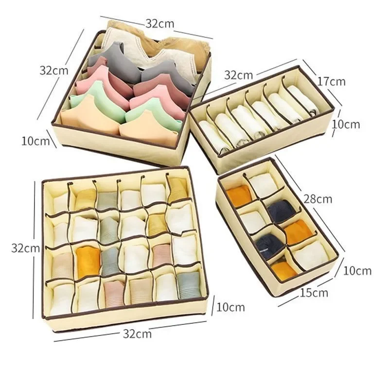 Multi-Use Drawer Storage Organizer for Underwear, Socks, Bras | Foldable Fabric Closet Box with Scarf & Tie Compartments 6