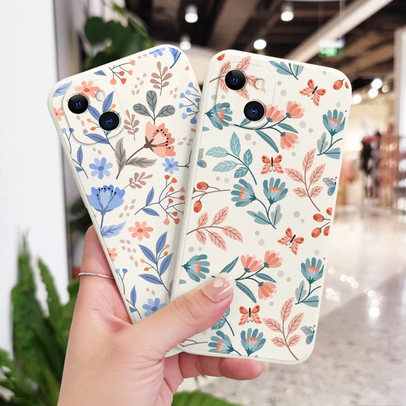 Romantic Garden Phone Case For iPhone 15 14 13 12 11 Pro Max Mini X XR XS MAX SE2020 8 7 Plus 6 6S Plus Cover