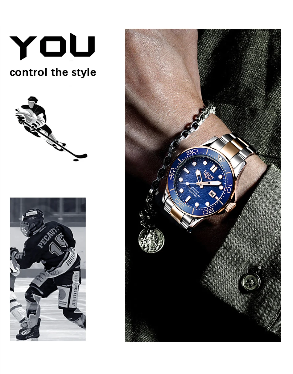 2022 LIGE New Business Mens Watches Top Brand Luxury Dive Watch For Men Waterproof Date Clock Sport Watch Relogio Masculino+Box