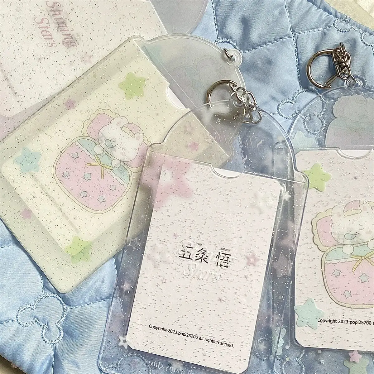 MINKYS Ins Glittery Transparent Kawaii 3 inch Kpop Photocard Holder idol Photocard Holder Photo Card Holder Bag Pendant 5