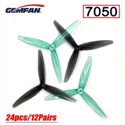 24 pcs/12 pairs Gemfan Hurricane 7050 7 Inch 3-Blade PC CW CCW Propeller For RC Models Multicopter Frame Long Range propeller