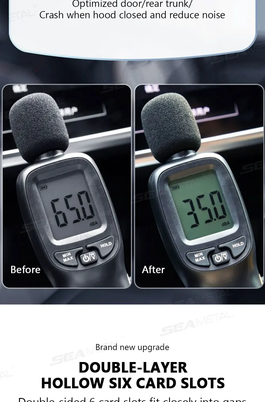 SEAMETAL 160 cm Auto-Armaturenbrett-Dichtungsstreifen, Upgrade, doppelseitiger Autoaufkleber, Gummidichtungen, bessere Schalldämmung für Autozubehör – Detail 3