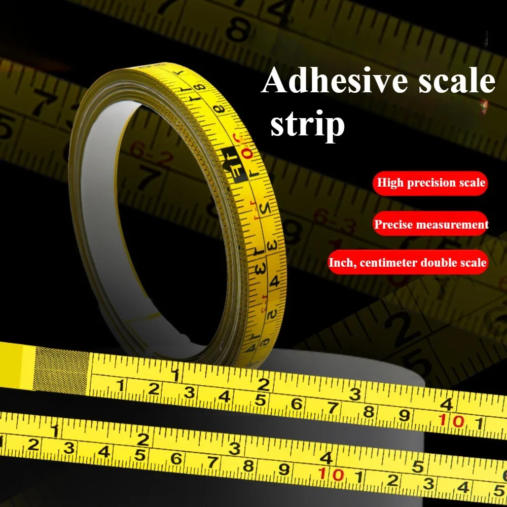 Self-Adhesive Measuring Tape Stainless Steel Workbench Ruler Adhesive Backed Tape Measure Metric Scale Rust-Proof Durable Ruler