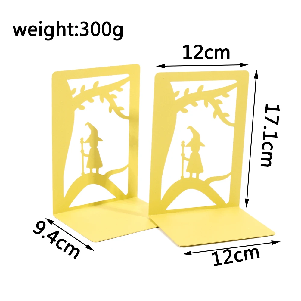 Book Holder Hollow-out Metal Bookends Hourglass Design For Home Office Decorative Book Stoppers