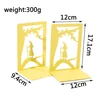 Hollow-out Metal Bookends Hourglass Design Metal Bookends for Home Office Decorative Book Stoppers Book Holders 6