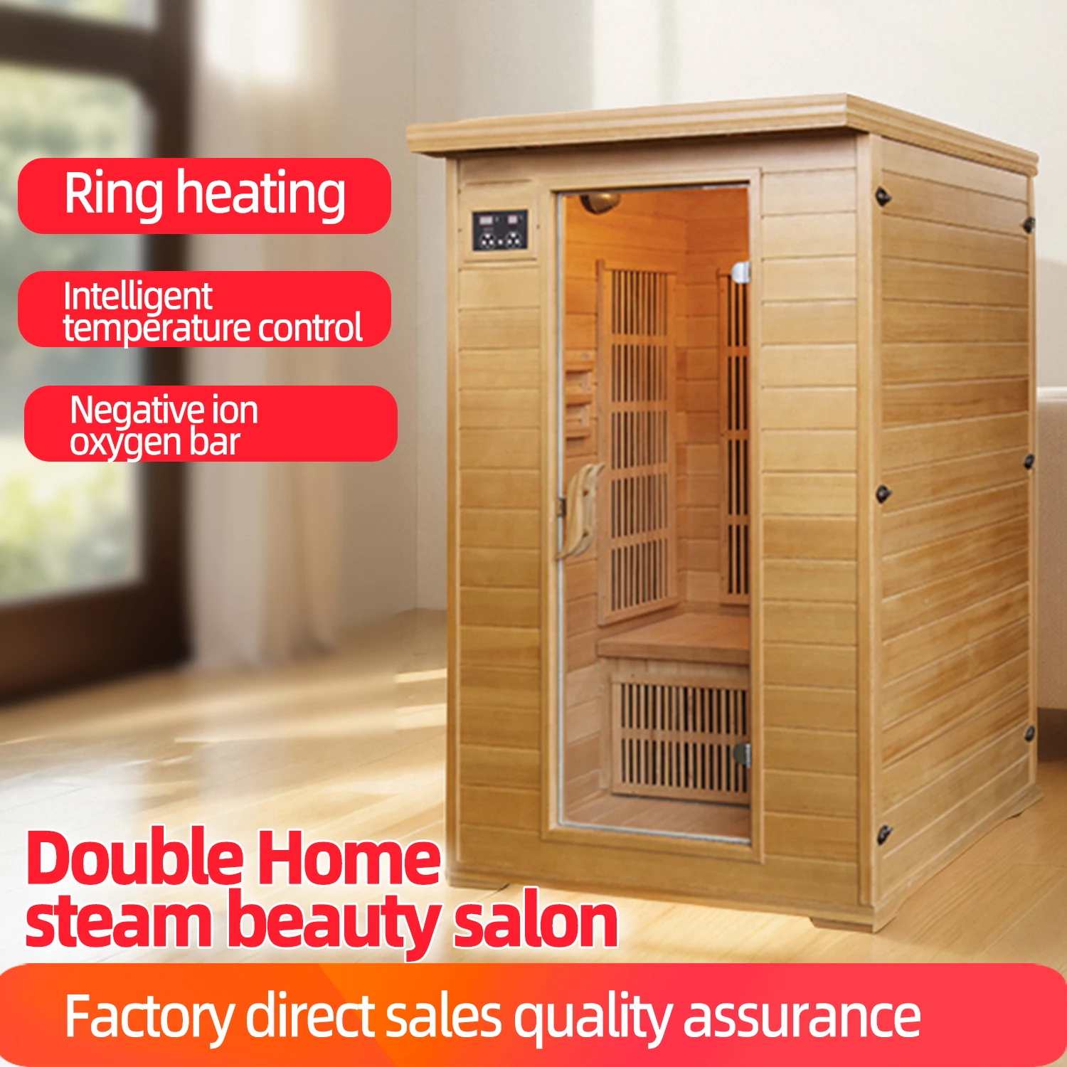 

2 Year Warranty Home Hemlock Sauna Room Carbon fiber plate heating Perspiration Therapy Sweat Room portable 1-2 person