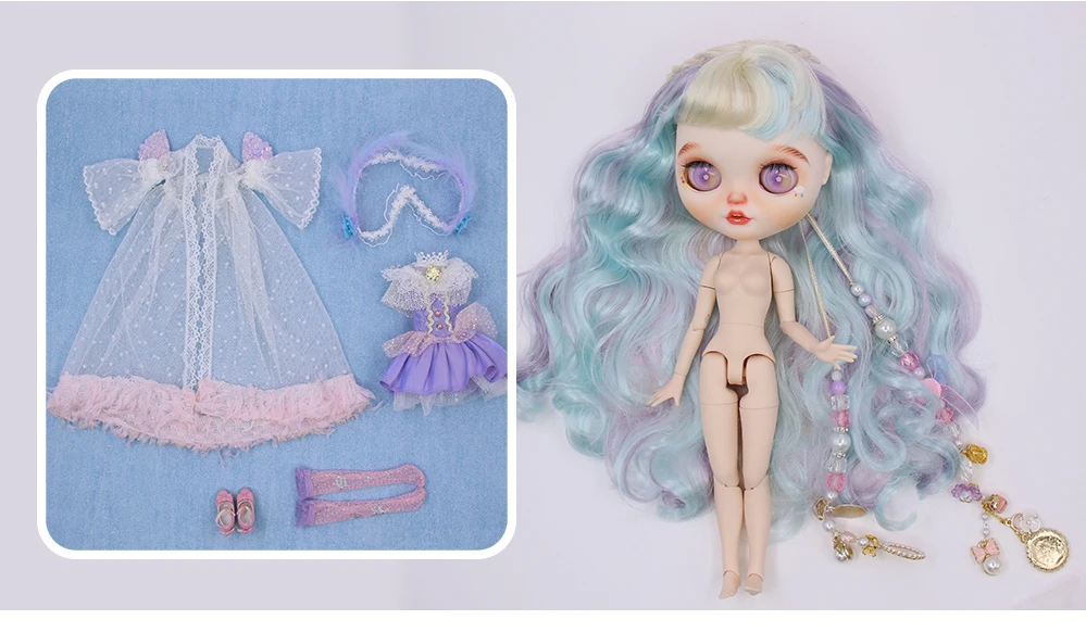 Eliza – Premium Custom Neo Blythe Doll with Multi-Color Hair, White Skin & Matte Smiling Face 3