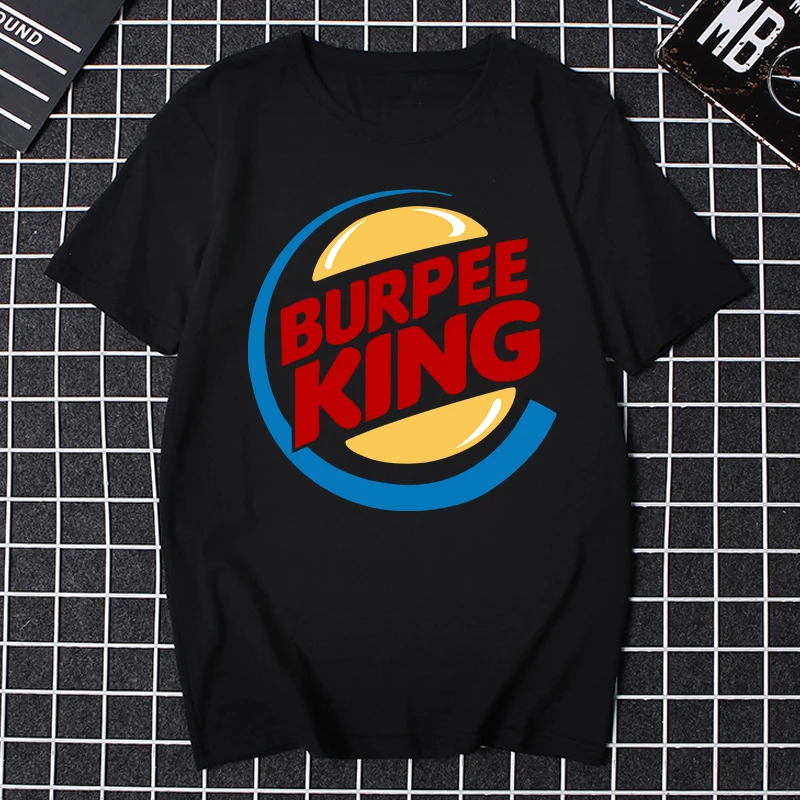 T Shirt for Men Crossfit Workout Burpee King T-shirt Funny Gift for Boyfriend Husband Dad Male Summer Short Sleeve - AliExpress