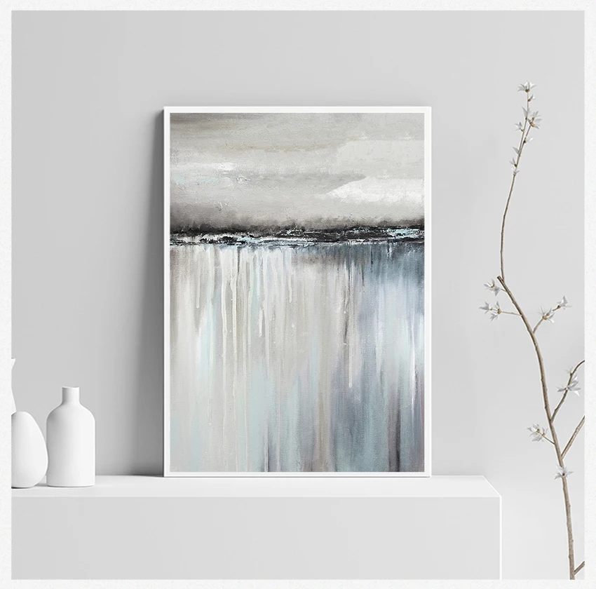 

Картина на холсте для гостиной, домашние декоративные наклейки в скандинавском стиле, минималистичный абстрактный серый парусник, отражающий принт