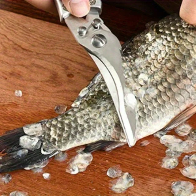 กรรไกรครัวสำหรับงานหนัก กรรไกรอาหารสแตนเลสอเนกประสงค์สำหรับตัดกระดูกปลาสัตว์ปีก ดีไซน์ปลอดภัยสำหรับเครื่องล้างจาน 3