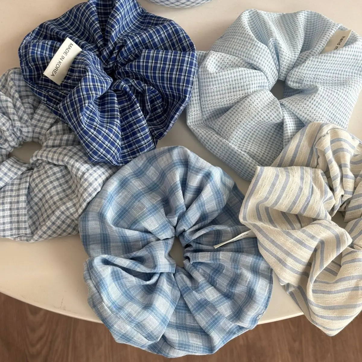 Damen-Stirnband, frisch, niedlich, blau, kariert, Schwamm, hoher Totenkopf-Oberteil, Haarnadel, neues Haar-Accessoire für Kawaii-Mädchen, lustiges einfaches Stirnband – Detail 6