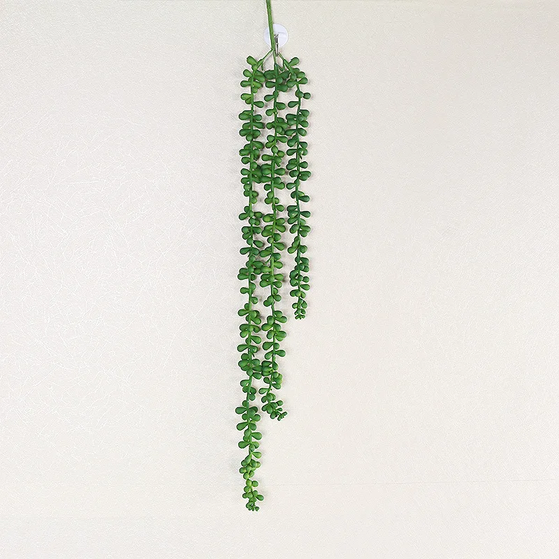 Green Artificial Succulents Plants Wall Hanging For Home Garden Decoration  Prop Fake String Of Pearls For