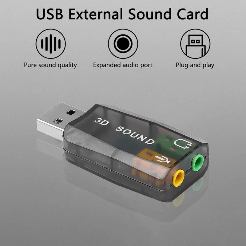 USB Sound Card External Mini Sound Card USB 3.5mm Interface Stereo Audio Adapter for Win 7 8 Android Speaker Laptop Headset