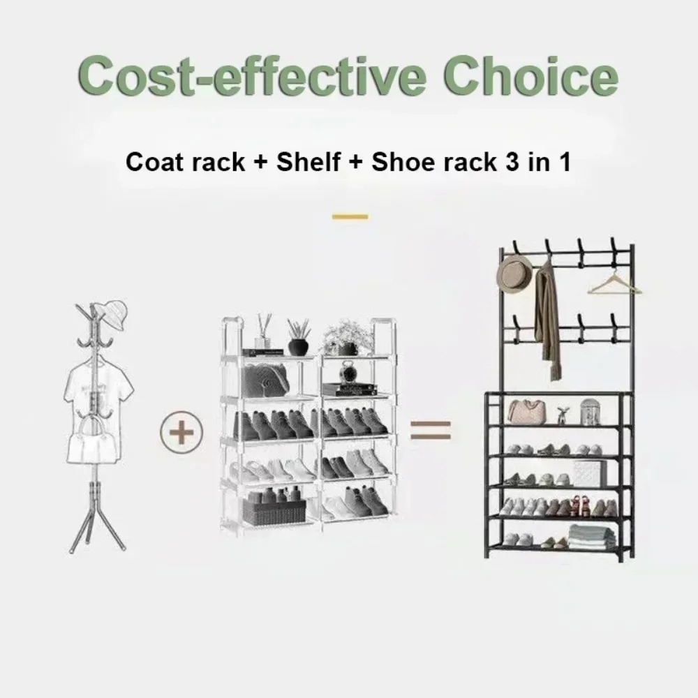 Clothes Hat Hangers Shoe Rack Multi-layer Simple Floor Shoes and Hat Racks Load-bearing Living Room Organizer Shelf