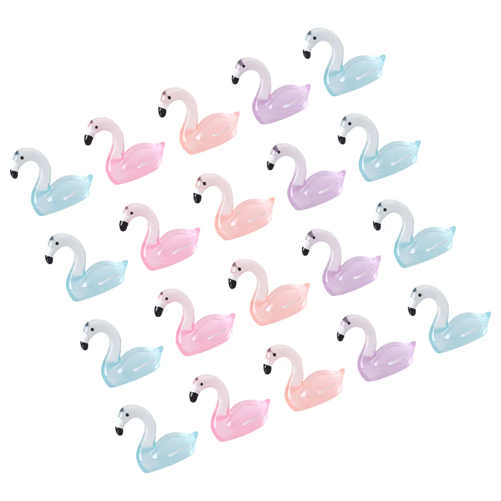

30Pcs Mini Flamingo Ornaments Luminous Flamingo Figurine Micro Garden Landscape Statues