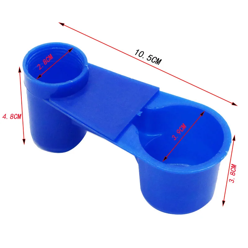1 Pcs Bird Quail Drinker Cups Water Feeding Bottle Cup Chicken Pigeon Parrot Hamster Double Nozzle Water Guide For Family